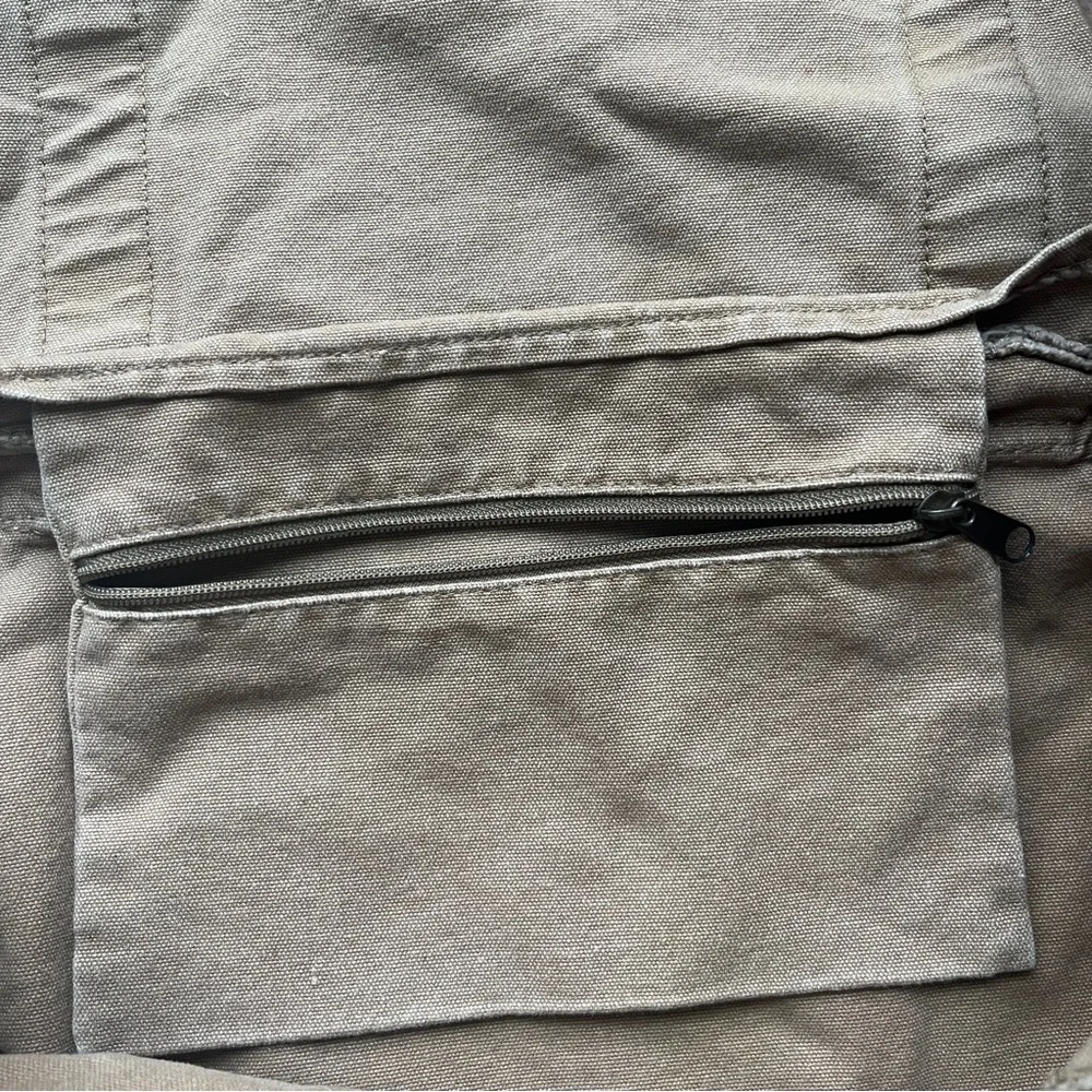 Old Navy Tan Canvas Messenger Bag with Brown Straps